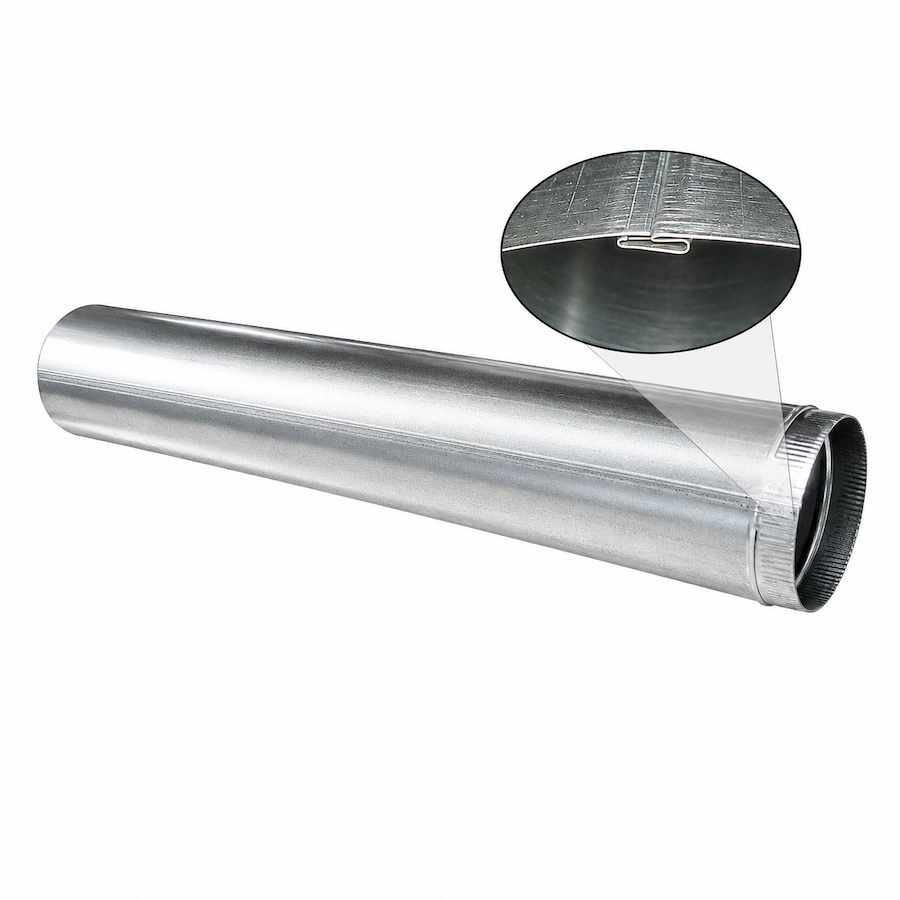 M&M - 8 x 60 30GA Galvanized Round Snaplock Duct Pipe 12” Hard Pipe - Image 1